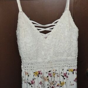 Floral Lace Spaghetti Strap Dress